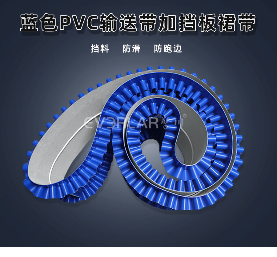 藍(lán)色PVC<a href='http://wxnic.cn/shusongdai/' target='_blank'><u>輸送帶</u></a>加擋板裙帶詳情01