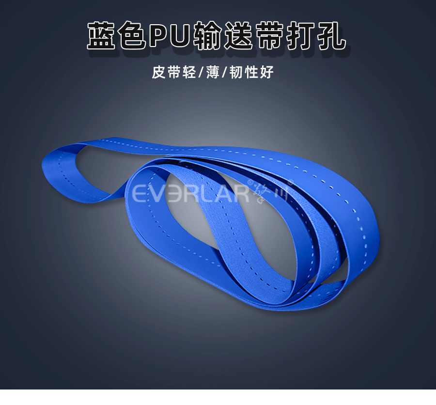 藍(lán)色PU食品<a href='http://wxnic.cn/shusongdai/' target='_blank'><u>輸送帶</u></a>詳情01